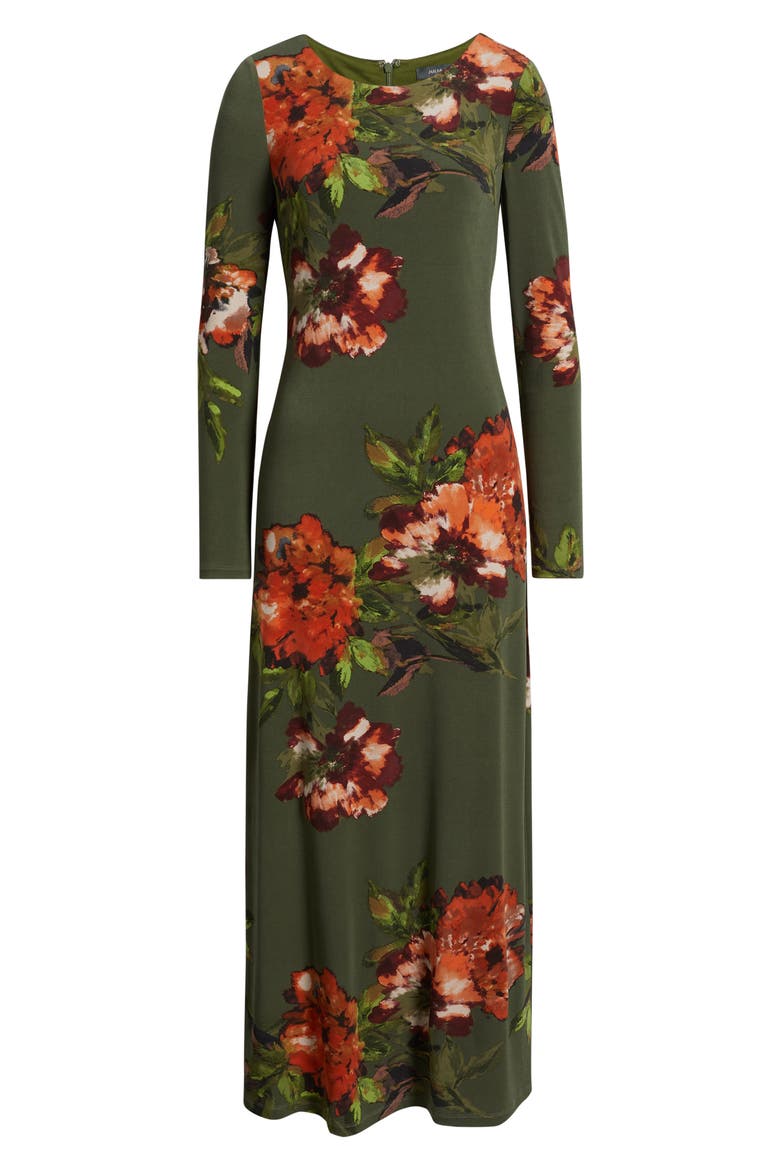 Placed Floral Long Sleeve Dress
