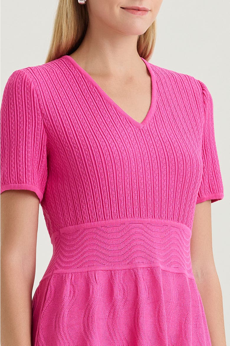 Fit-N-Flare Multi-Stitch Soft Knit Dress