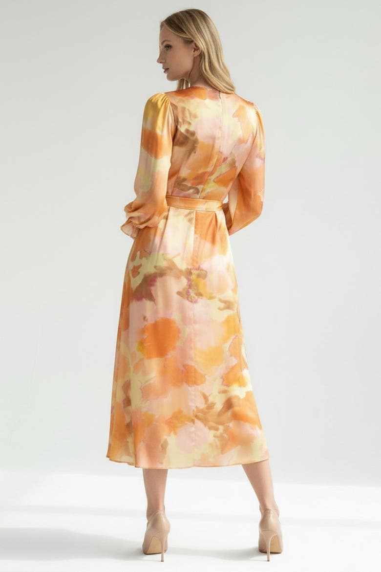 Crew Neck Long Sleeve Relaxed Fit Printed Dress