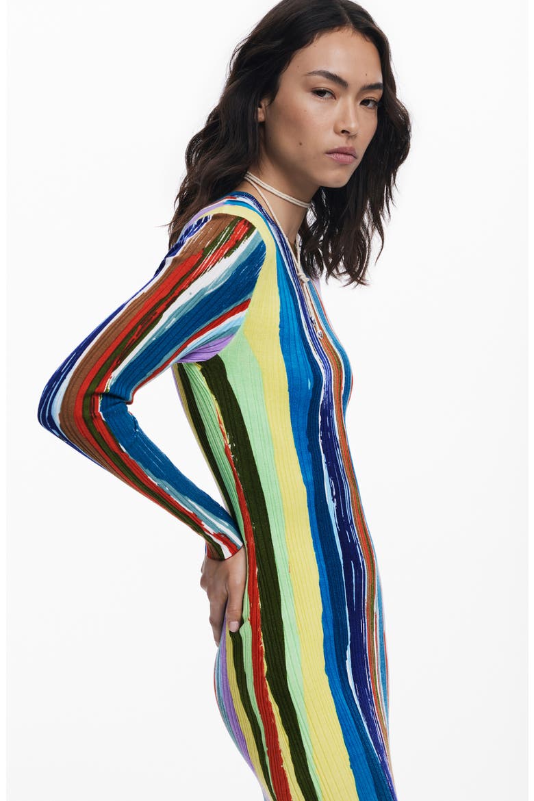 Paint Stripe Long Sleeve Minidress