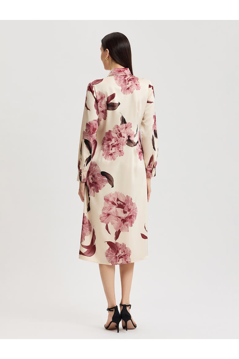 Floral Crepe de Chine Midi Shirtdress