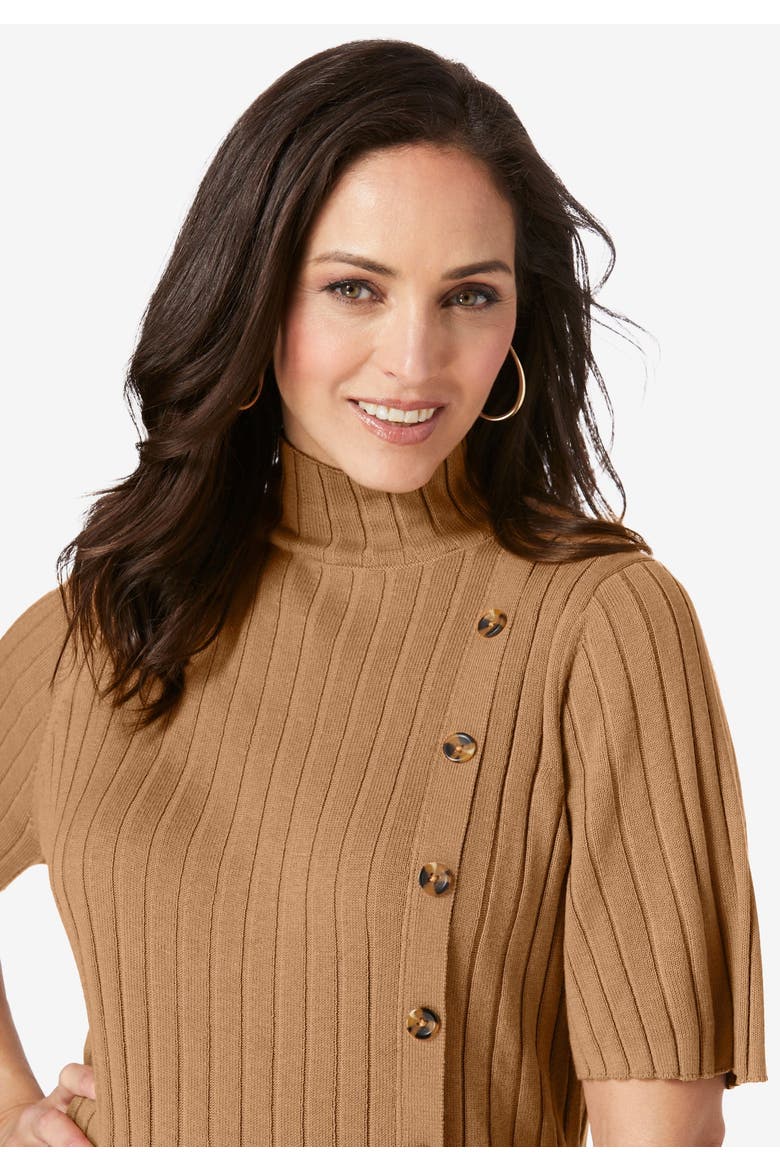 Button Front Sweater Dress