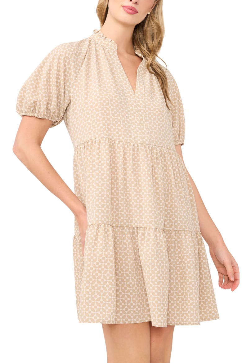 Geometric Print Babydoll Dress