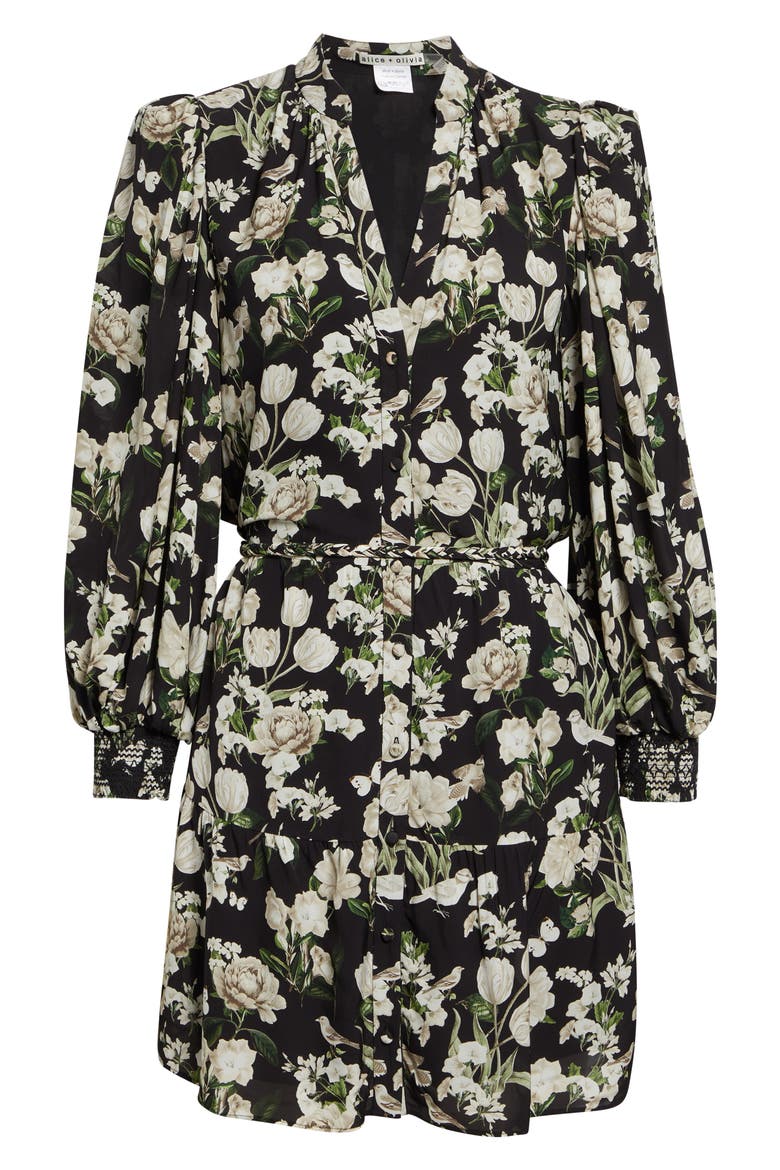 Antonette Floral Print Long Sleeve Minidress