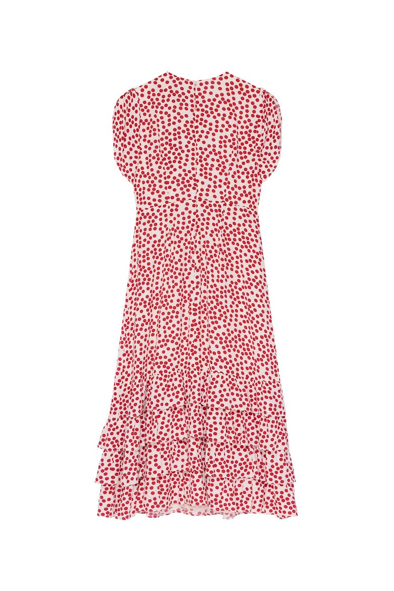 Polka Dot Ruffle Midi Dress