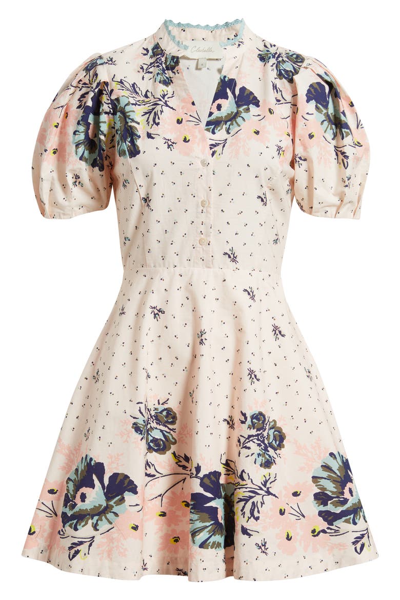 Micah Mixed Floral Print Organic Cotton Poplin Minidress