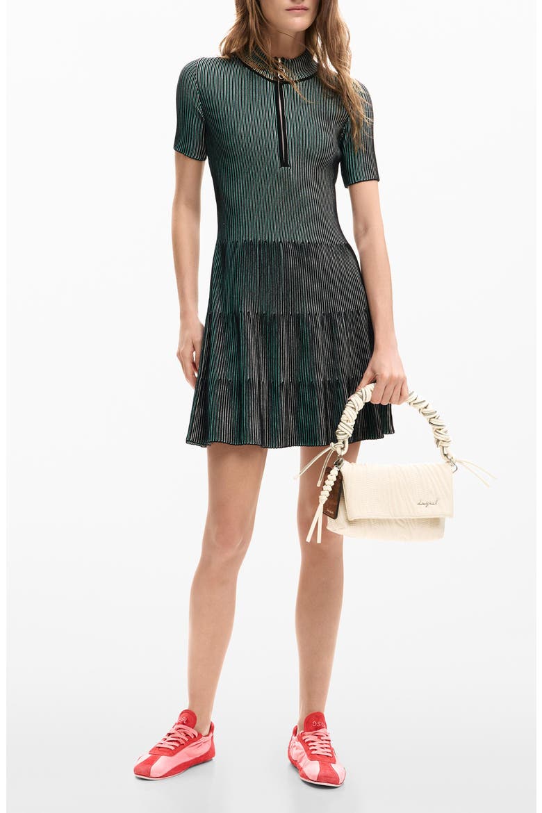 Rib Half Zip Minidress