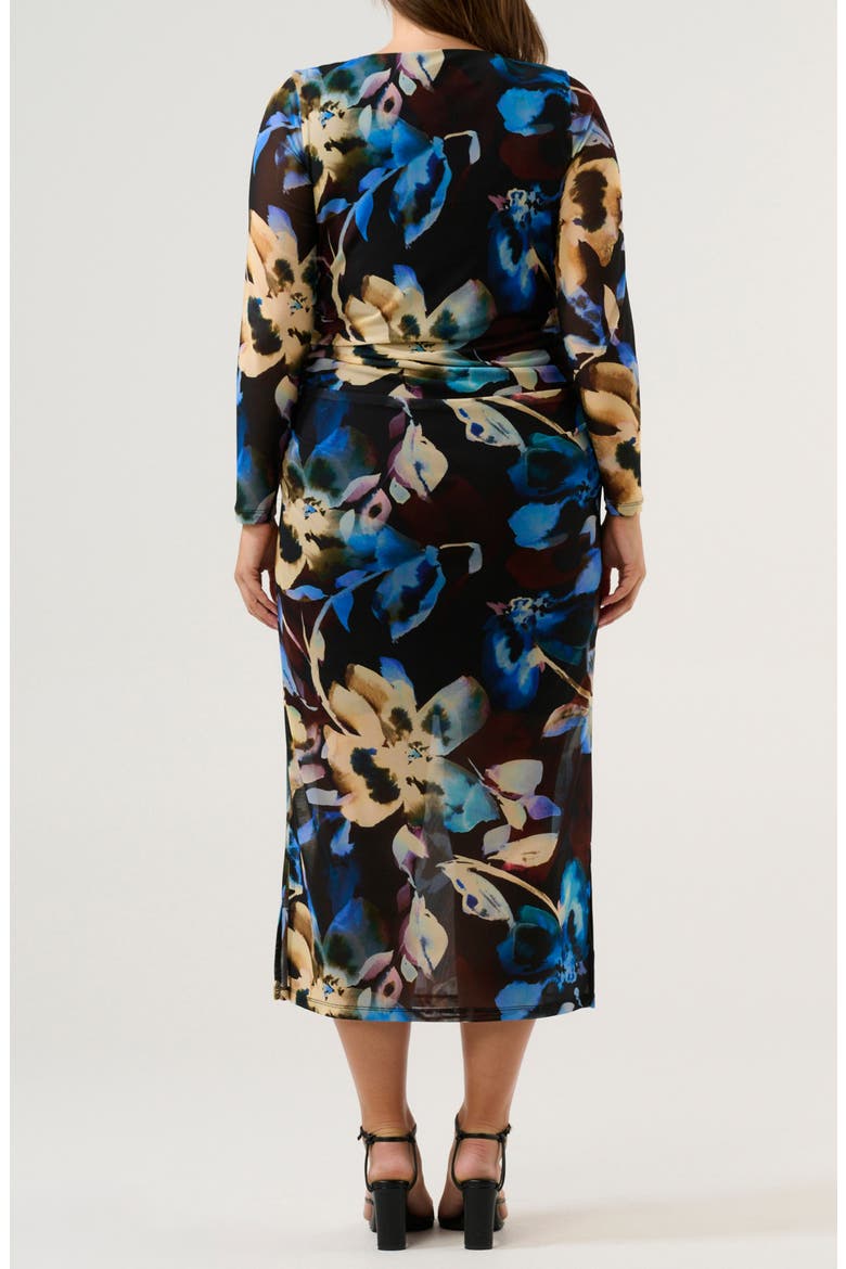 Cleo Ruched Long Sleeve Body-Con Maxi Dress