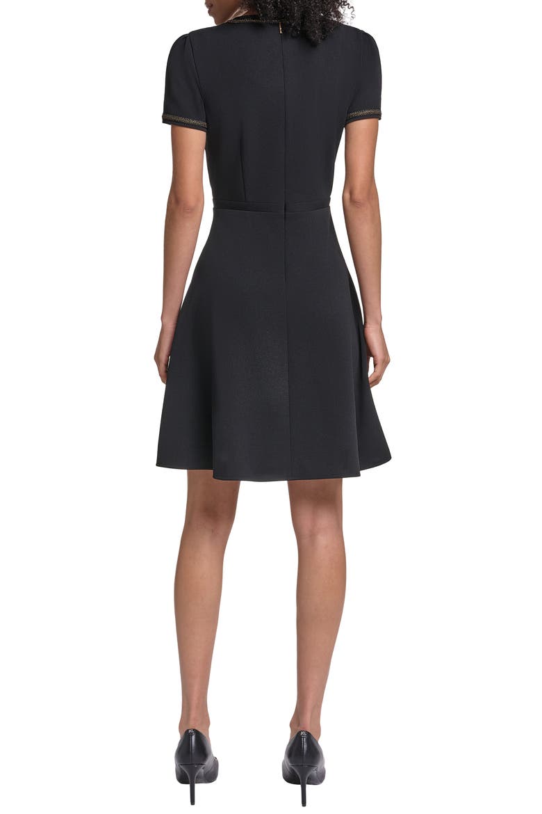 Metallic Detail Scuba Crepe Sheath Dress