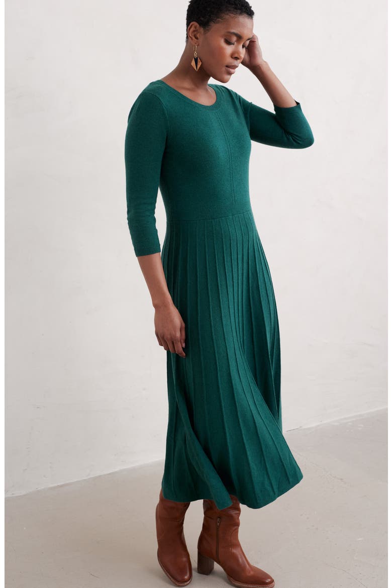 Folk Song Rib Midi Sweater Dress