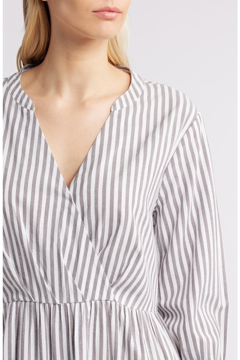 Azalea Stripe Tiered Cotton Blend Dress