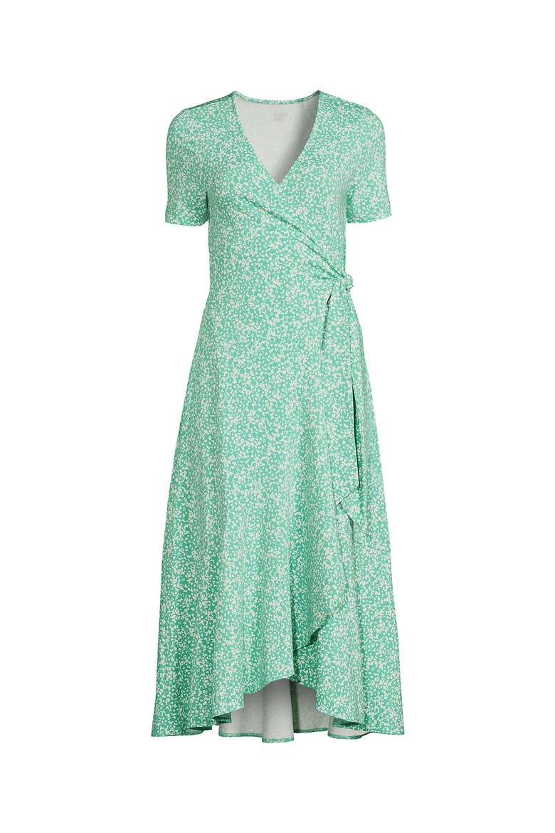 Cotton Modal Vneck Wrap Midi Dress