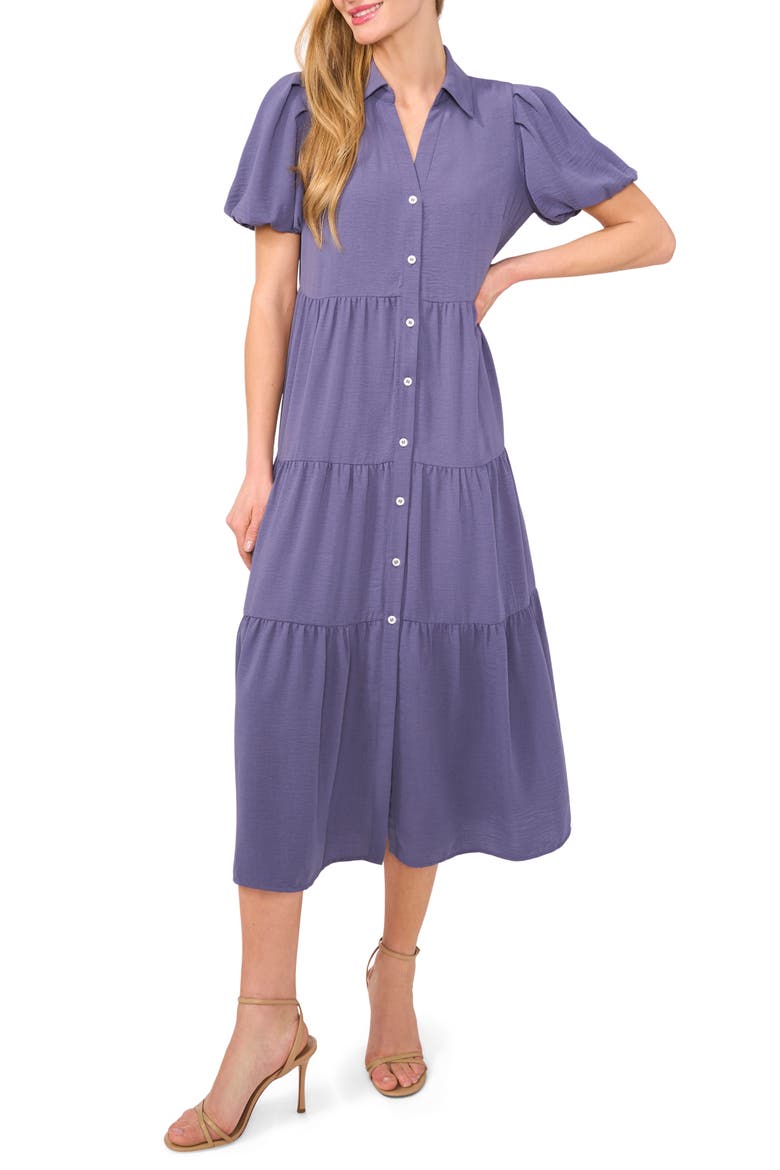 Tiered Midi Shirtdress