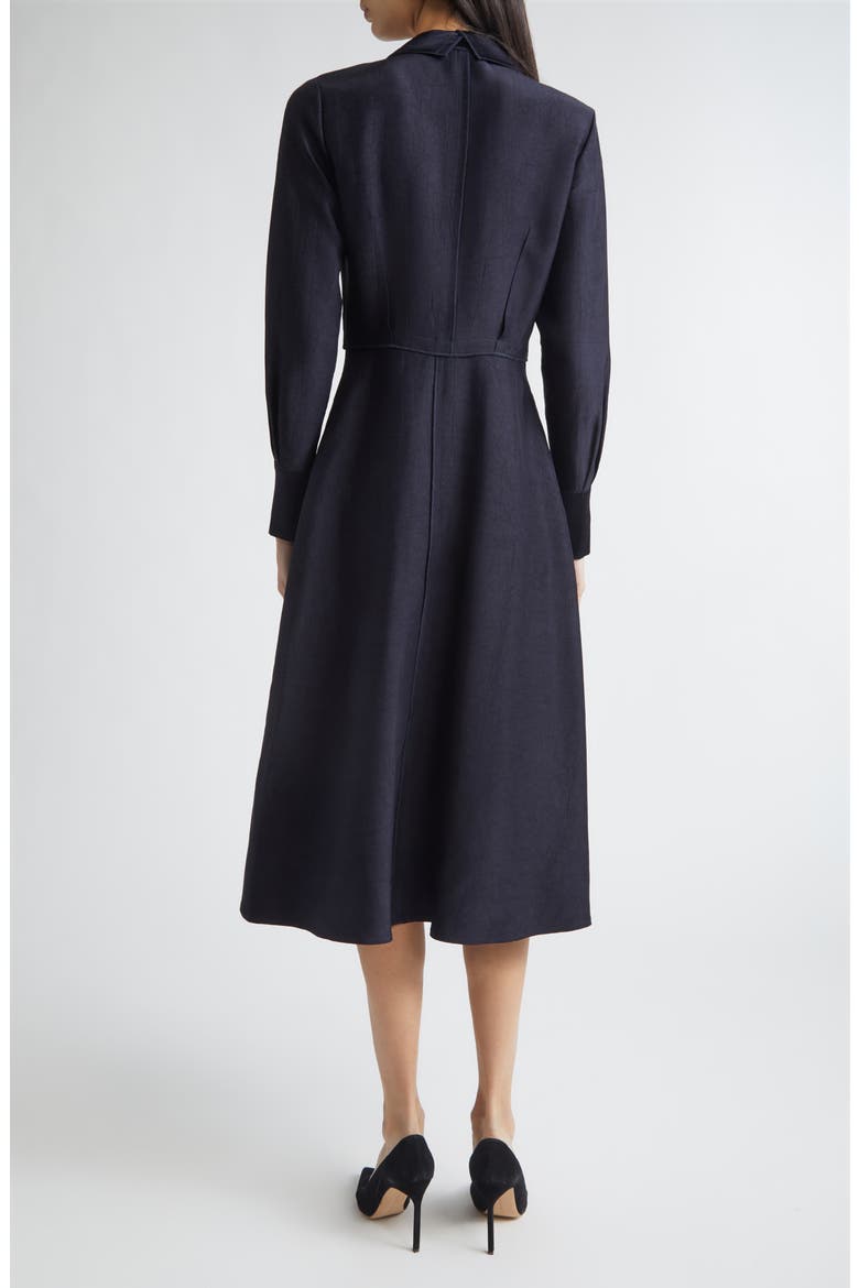 Long Sleeve Washed Twill Midi Shirtdress