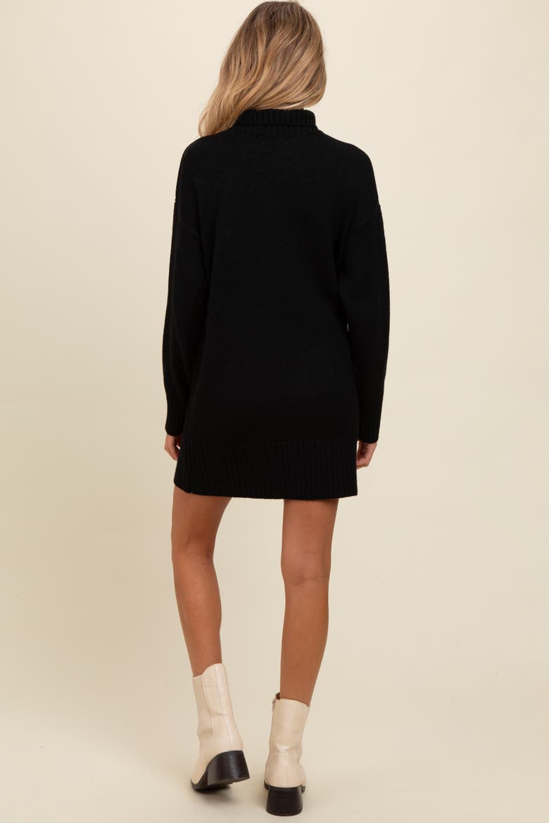 Turtle Neck Mini Sweater Dress