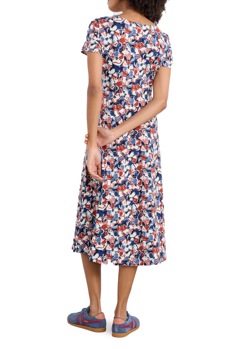 Veronica Print Stretch Organic Cotton Midi Dress