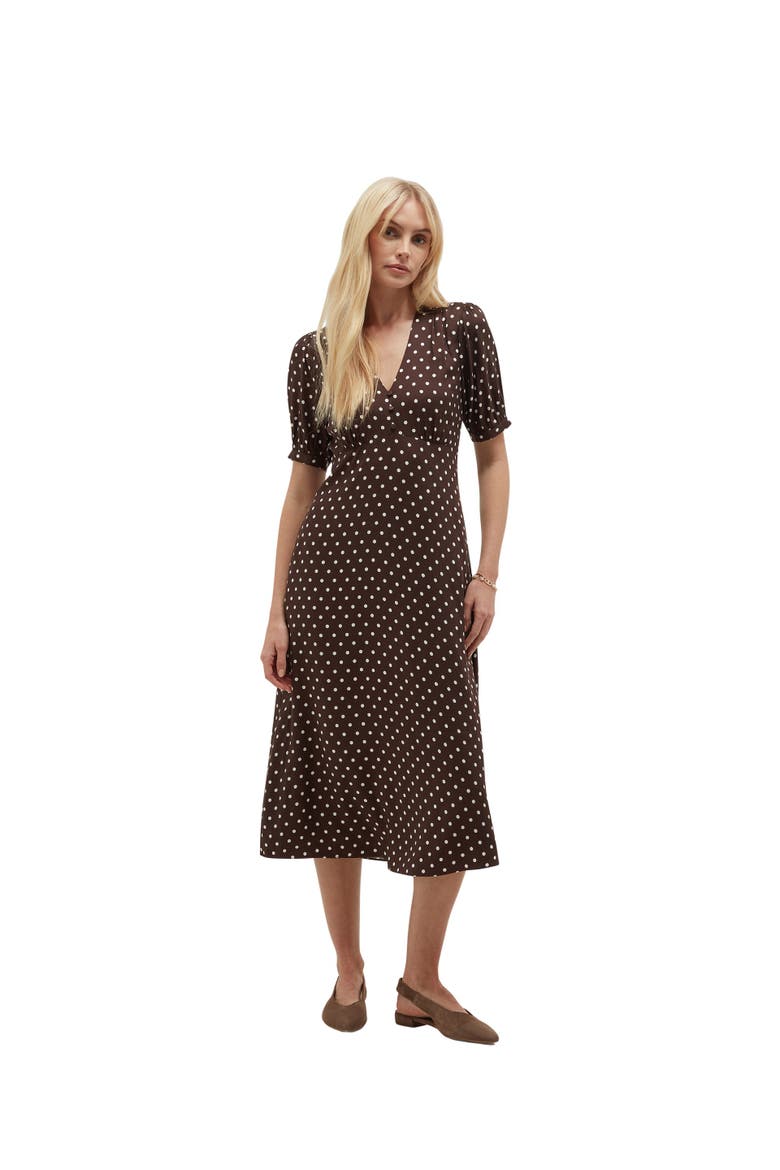 Freya Polka Dot Silk Midi Dress