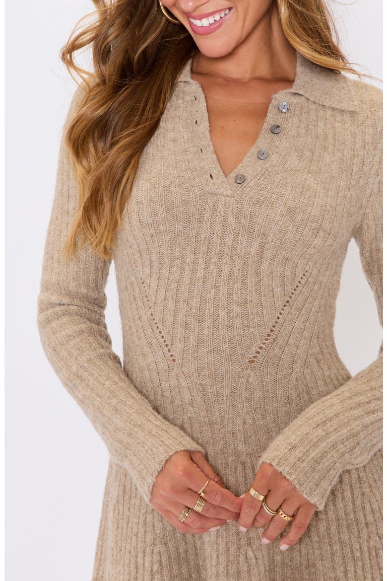 Ember Long Sleeve Fit & Flare Sweater Minidress