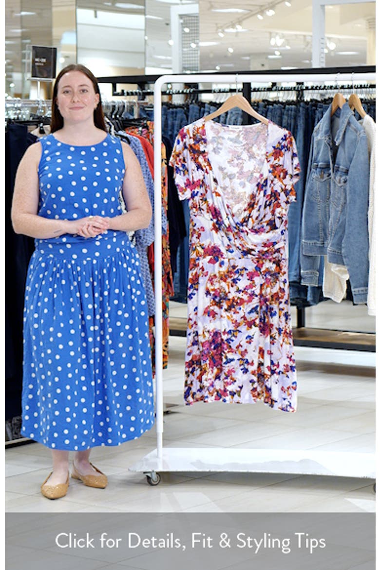 Print Faux Wrap Dress