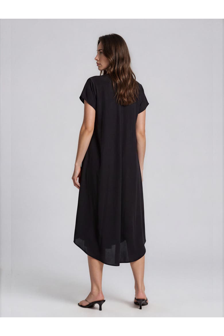 Manebili V-Neck Draped Midi Dress