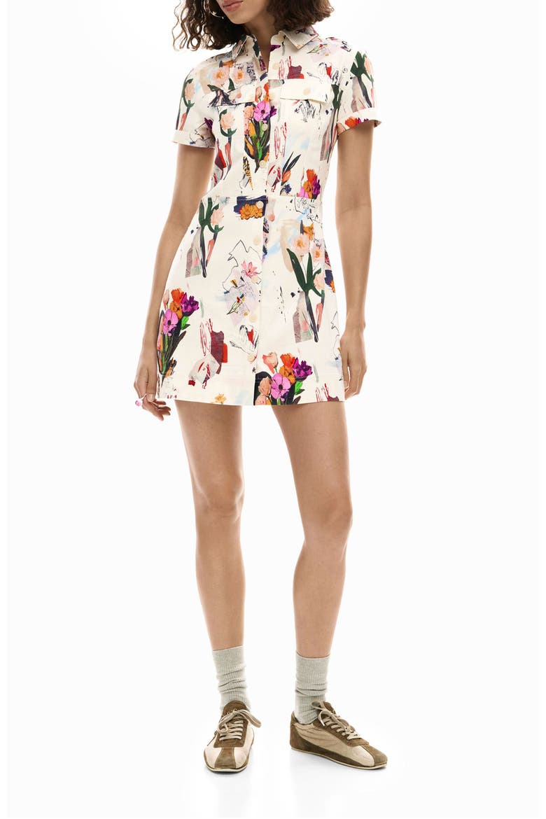 Printed Mini Shirtdress