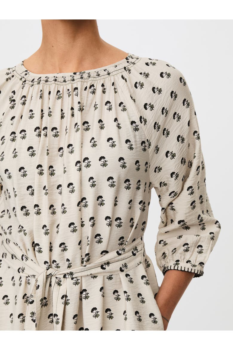 Gathered Neck Midi Dress