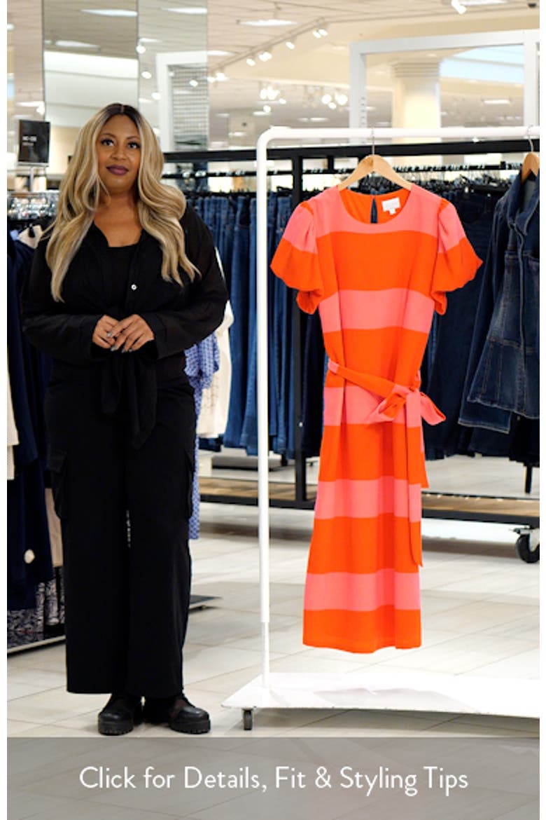 Lolli Stripe Senidy Puff Sleeve Midi Dress