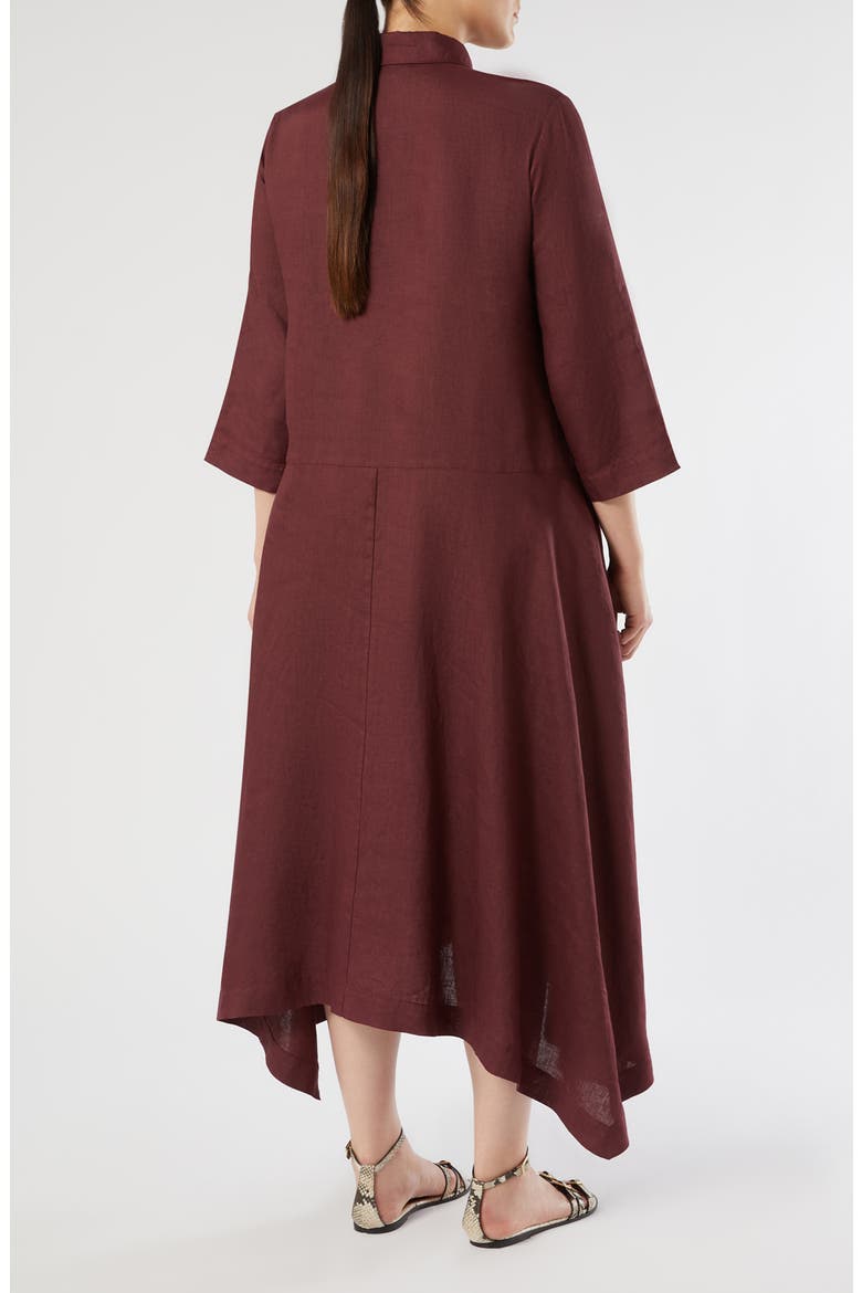 Valpe Shark Bite Hem Linen Maxi Shirtdress