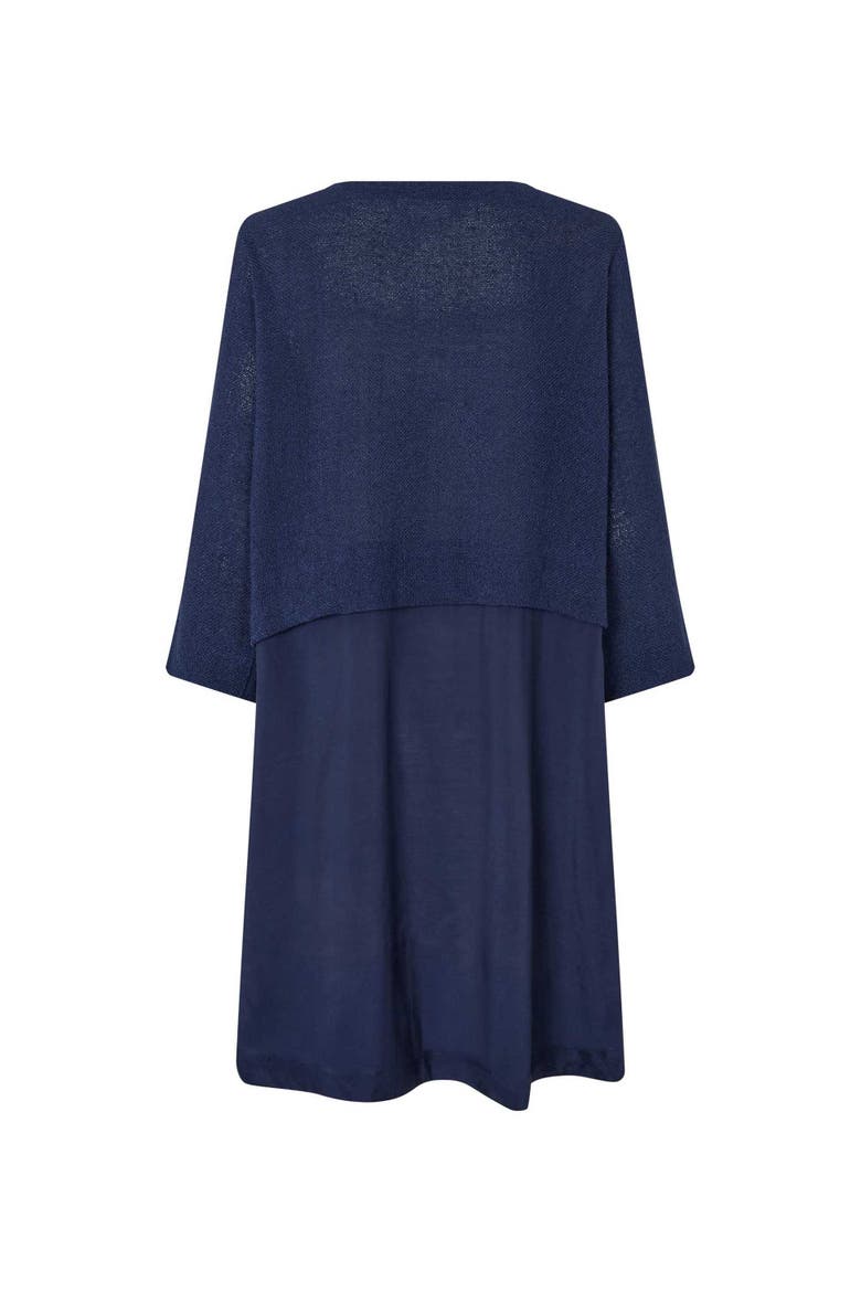 MaNonah 3/4 Sleeve Layered Midi Dress