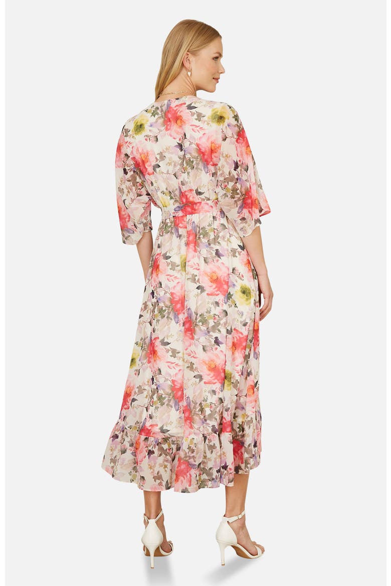 Ruffle-Hem Wrap Midi Dress