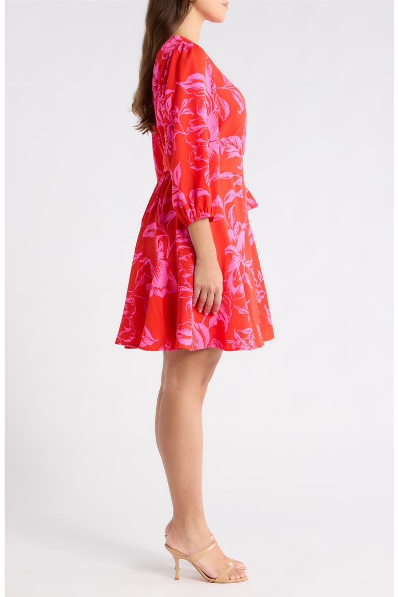 Darline Floral Collins Godet Minidress