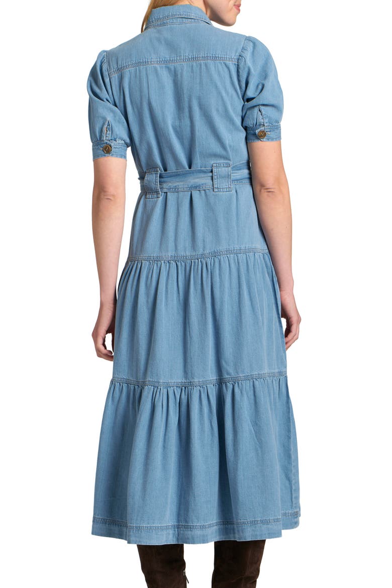 Tie Waist Tiered Midi Dress