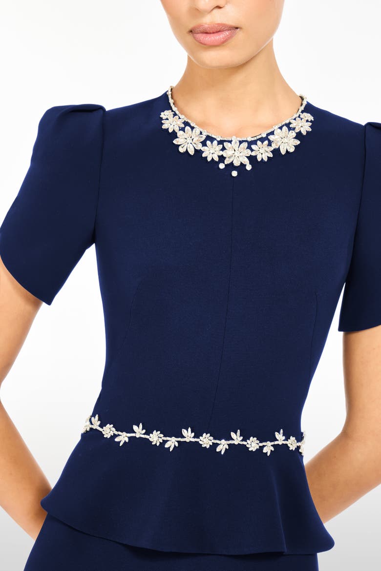 Jules Floral-Embellished Midi Dress