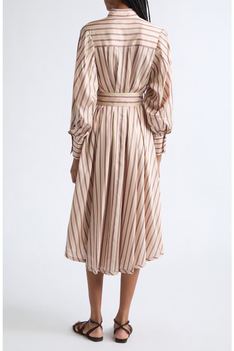 Valiant Stripe Long Sleeve Midi Shirtdress