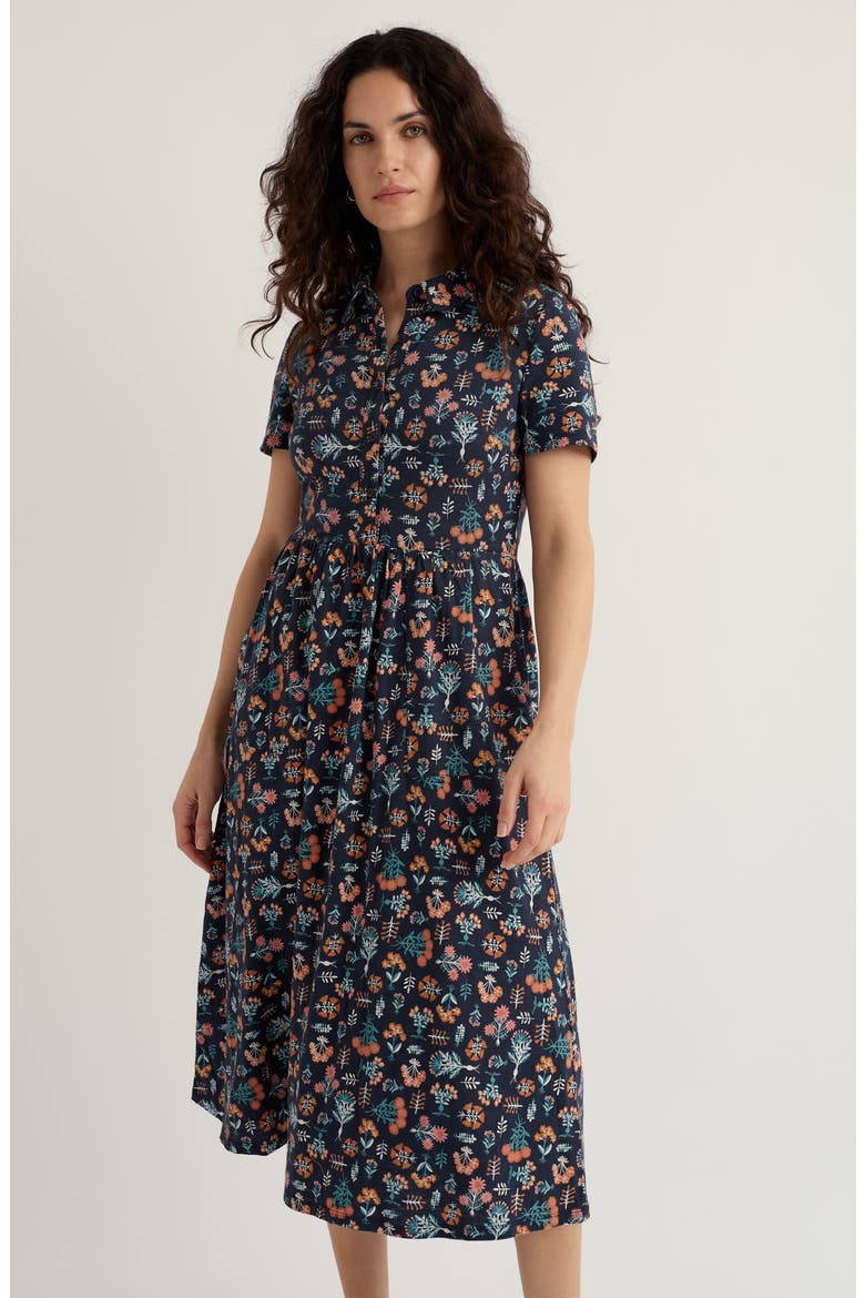 Mainland Floral Print Midi Shirtdress