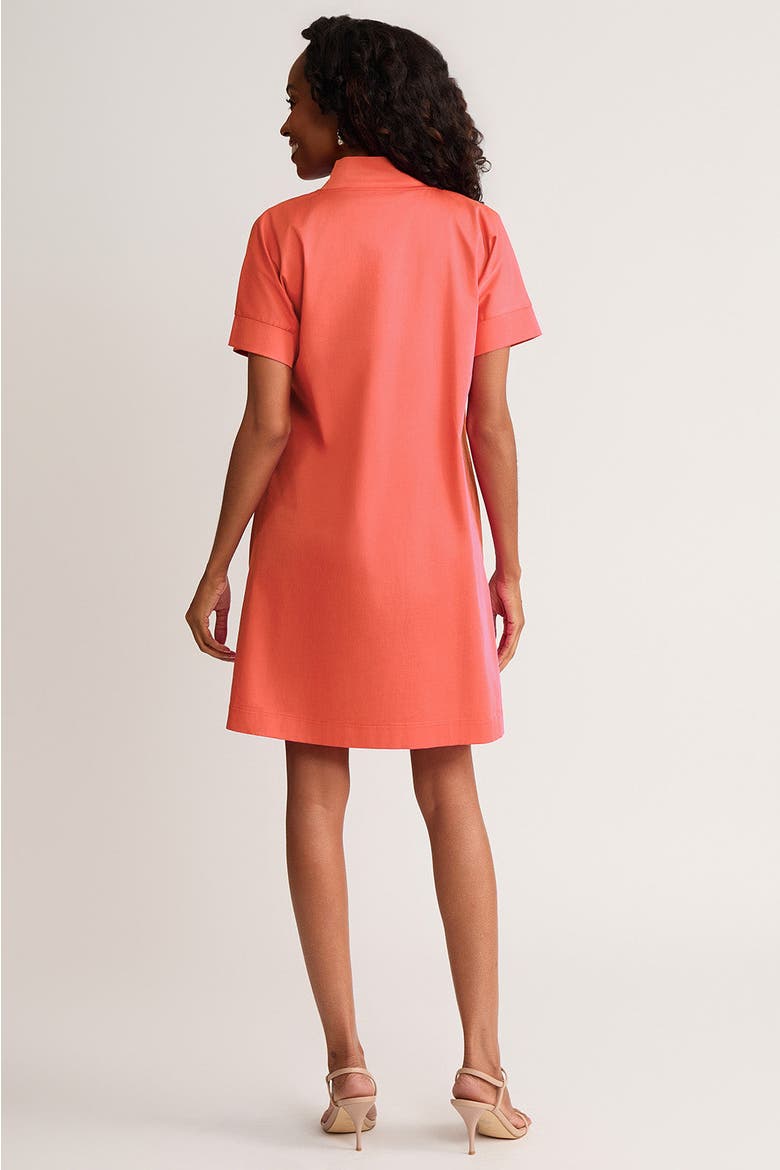 Relaxed A-Line Floral Printed Stretch Cotton Dress