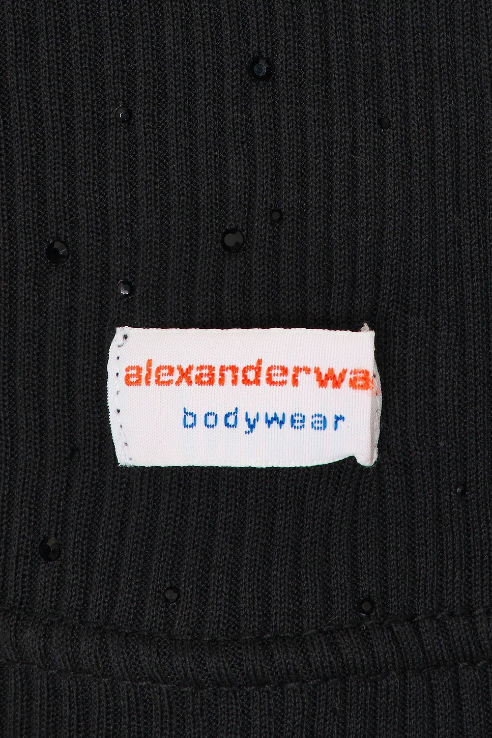 Alexander Wang Hotfix Waffle Crewneck Long Sleeve Tee in Black - Image 5