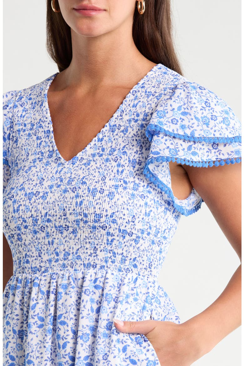 Maisie Floral Print Tiered Midi Dress