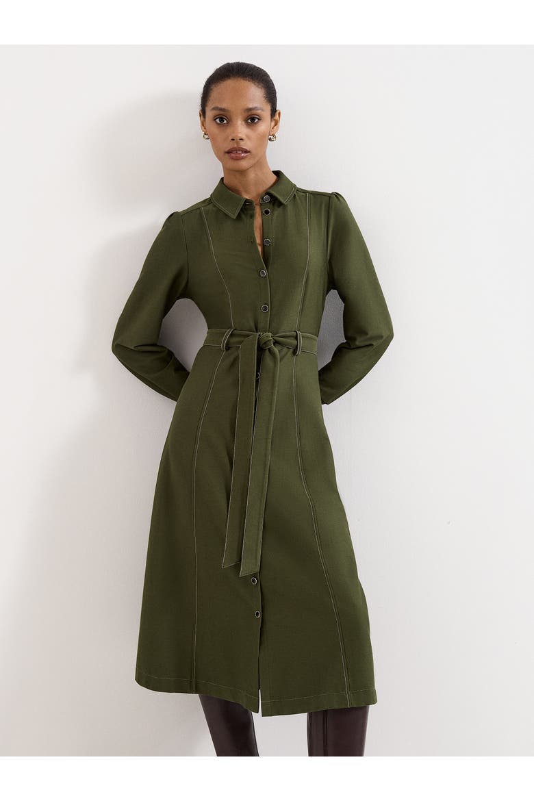 Avenly Long Sleeve Belted Shirt Dress