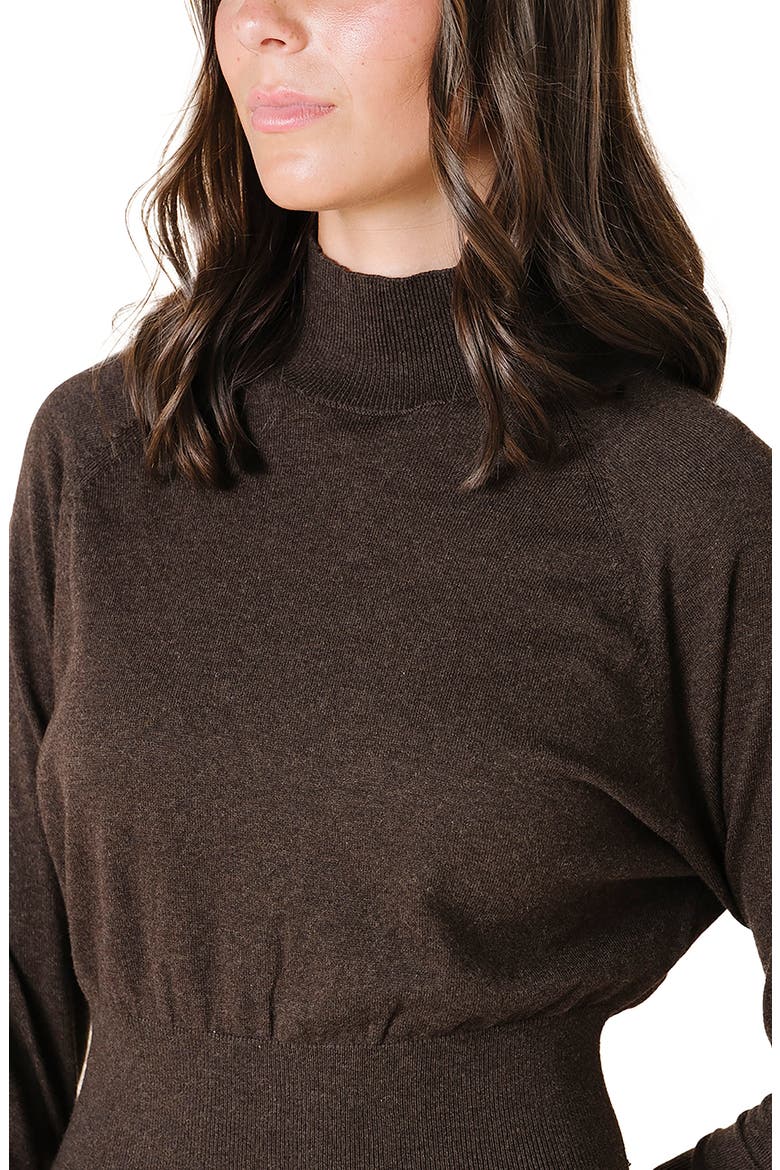 Mock Neck Dolman Sleeve Sweater Dress