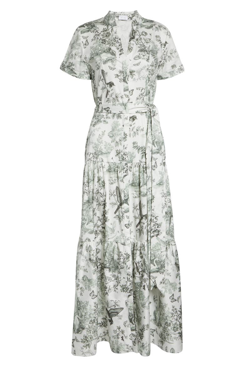 Lucy Toile Print Belted Maxi Shirtdress
