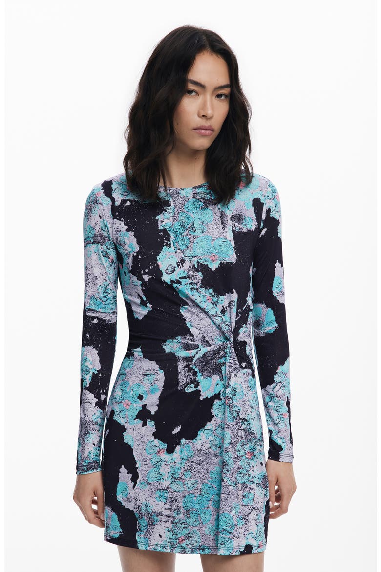 Lacroix Print Long Sleeve Twist Detail Minidress
