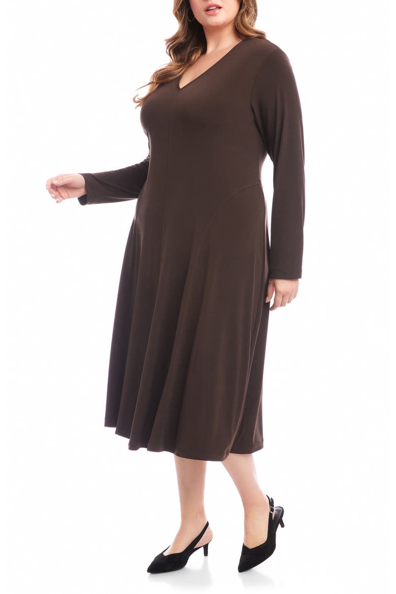 Kate Long Sleeve Travel Jersey Midi Dress