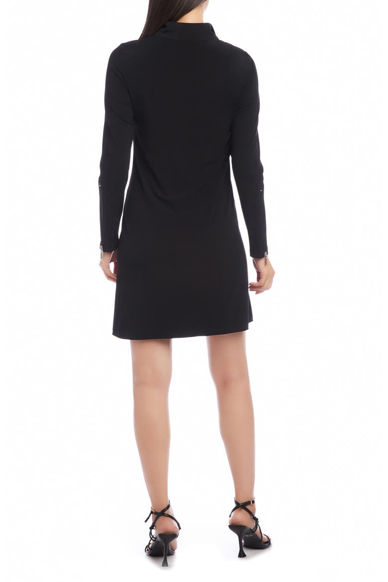 Quarter Zip A-Line Travel Jersey Dress