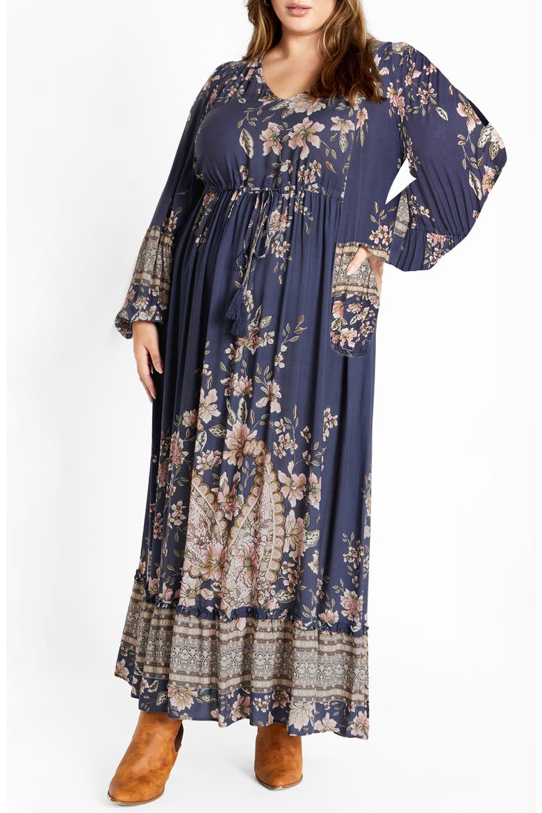 Destiny Floral Tie Waist Maxi Dress
