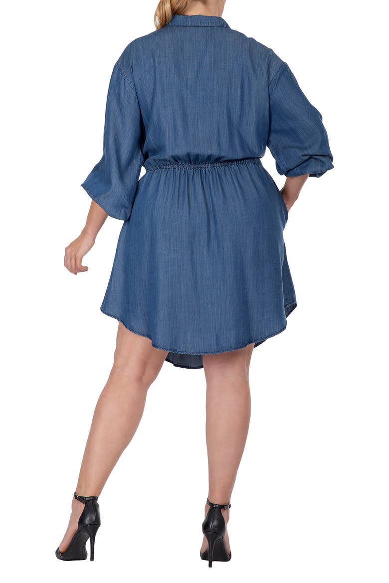Long Sleeve Elastic Waist Shirtdress