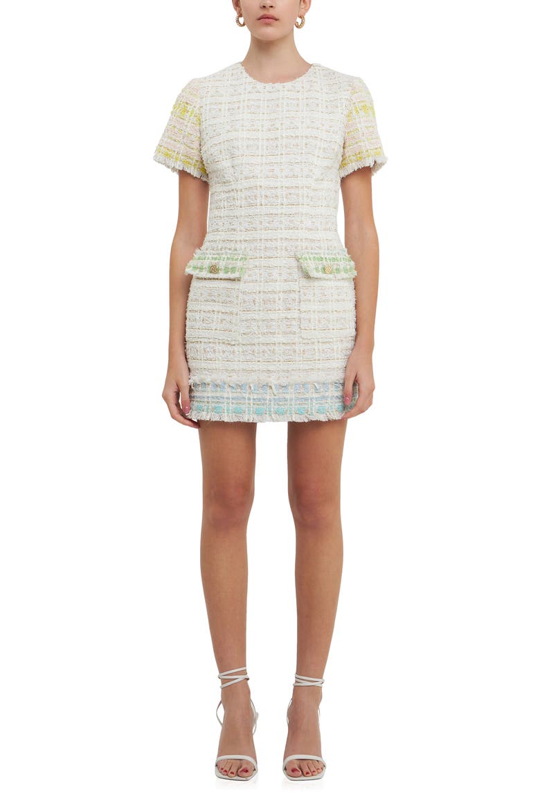 Colorblock Tweed Minidress