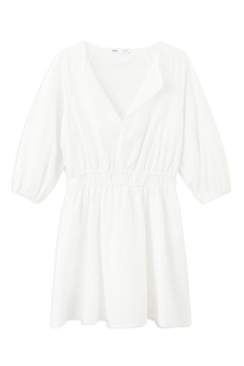 Floral Embroidered Cotton Minidress