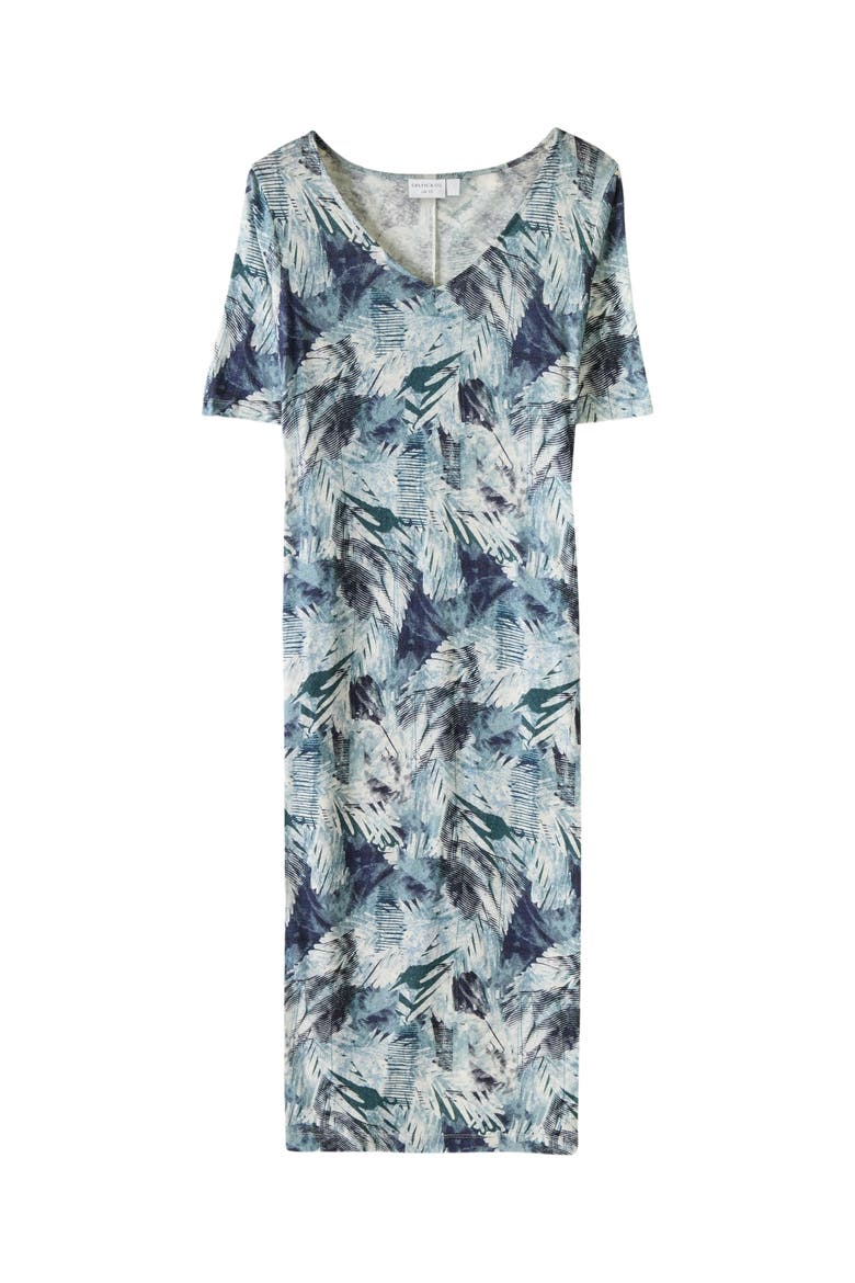 Linen Blend Midi Dress