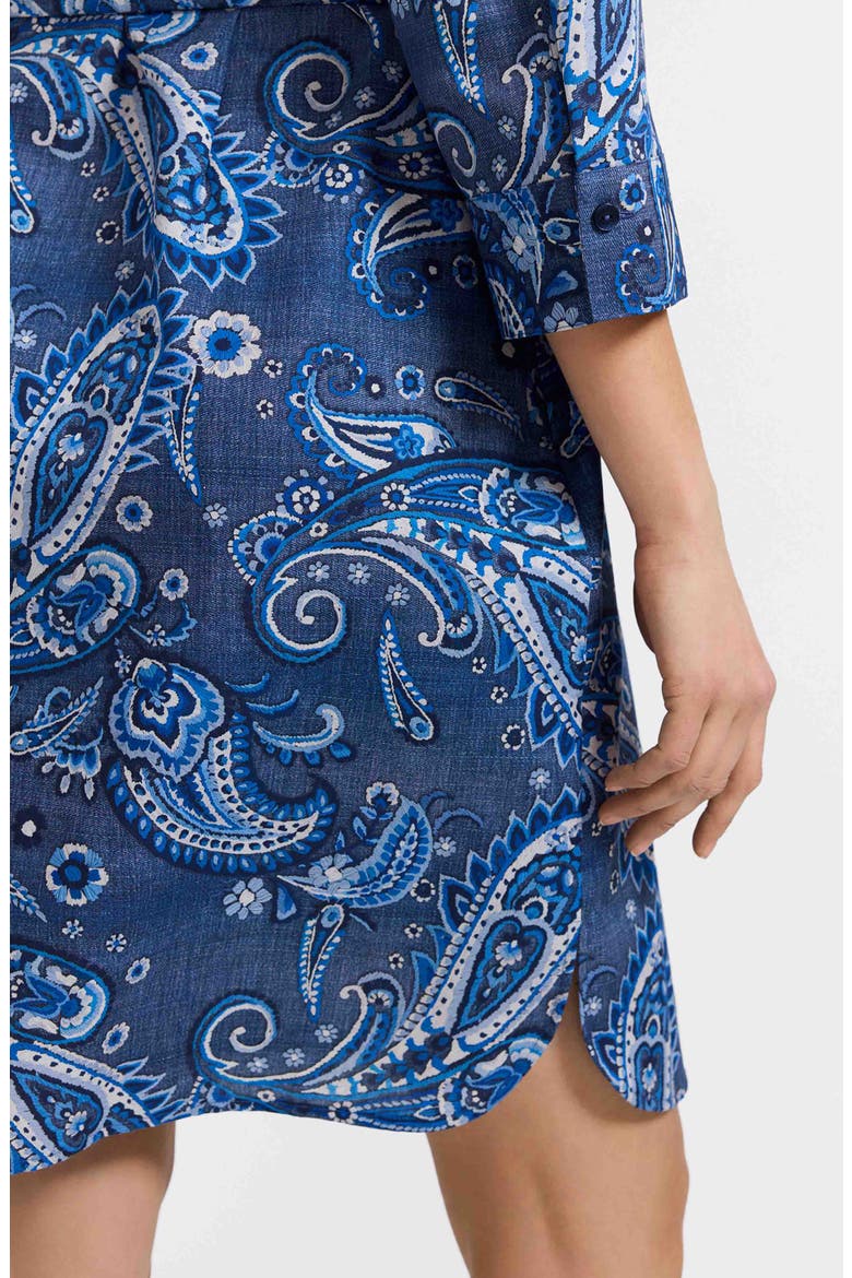 Rocca Paisley Print Belted Cotton Shirtdress